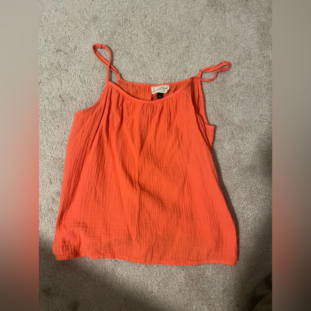 Universal thread adjustable strap coral tank linen